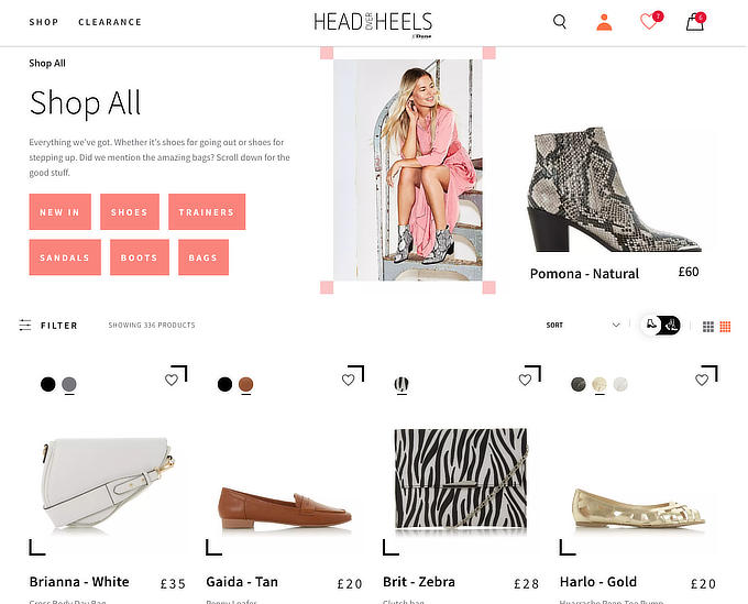 Screenshot of Head Over Heels product display page